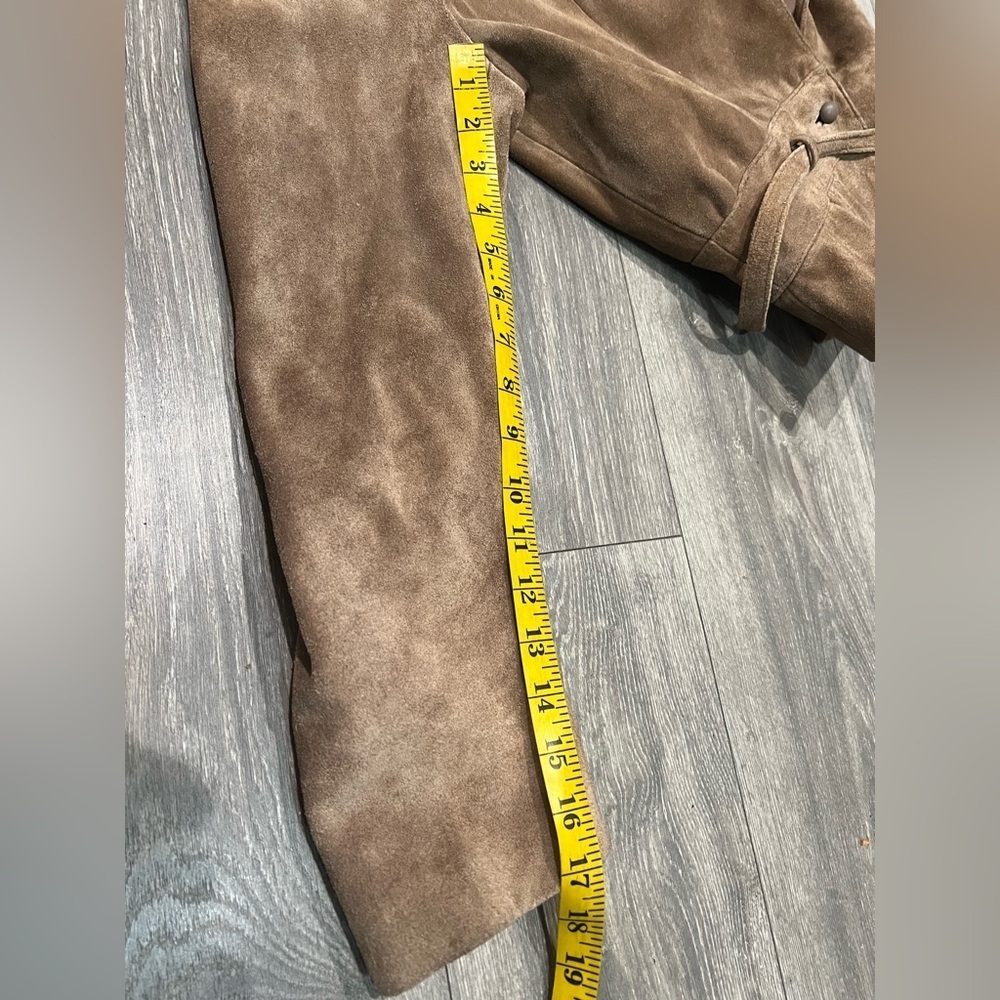 Vtg Wilsons leather suede puff sleeve peplum coat. 80s with a 40s vibe. Size 10 - Picture 14 of 14